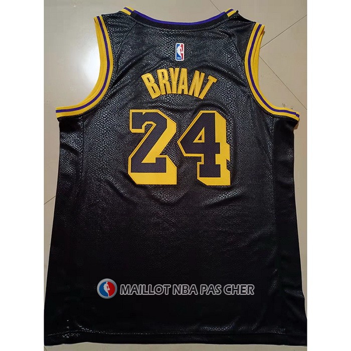 Maillot Los Angeles Lakers Kobe Bryant NO 8 24 Black Mamba Noir